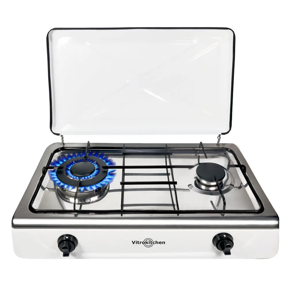 Hornillo de Gas Vitrokitchen 252BB, 2 Quemadores Butano