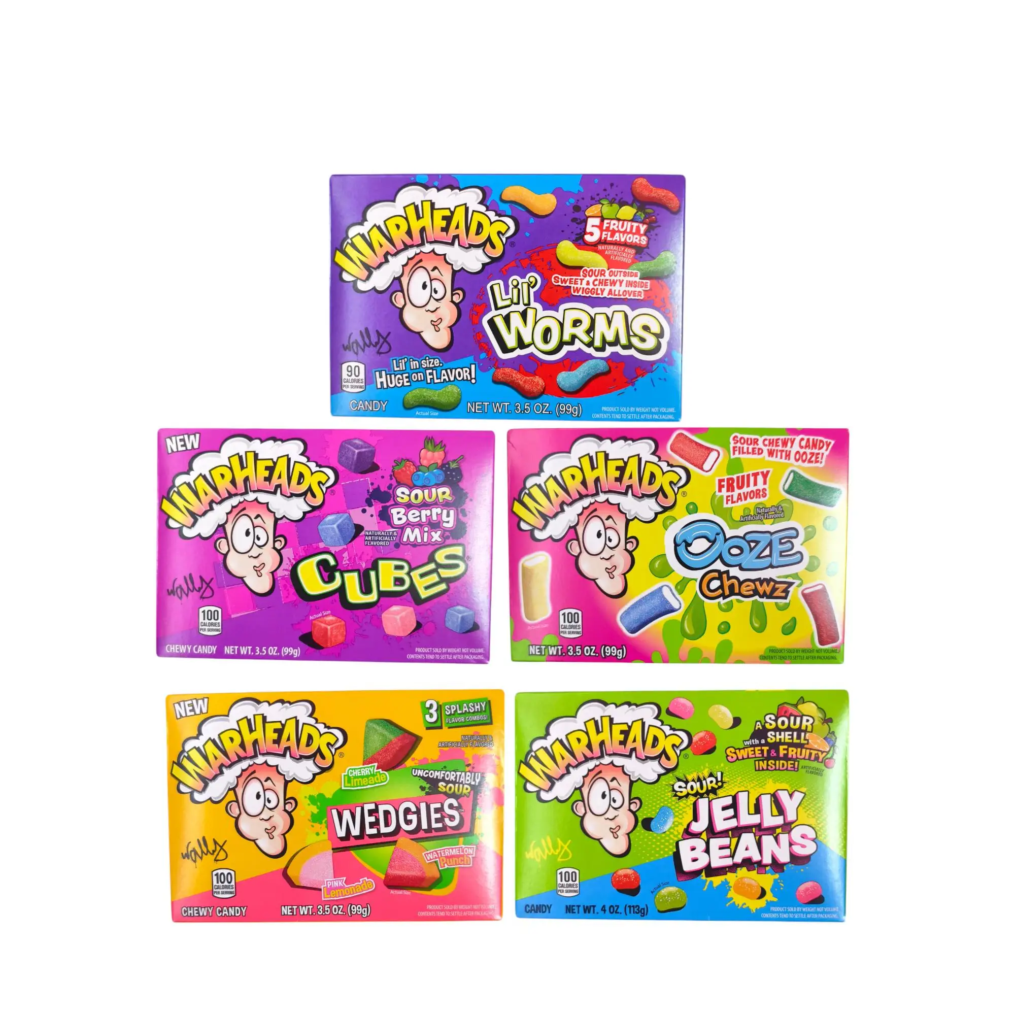 WARHEADS - CUBES, JELLY BEANS, WORMS, WEDGIES, OOZE - Dulces Americanos Super ACIDOS - MIX VARIADOS ó PACKS DE 5 Unidades de 99G