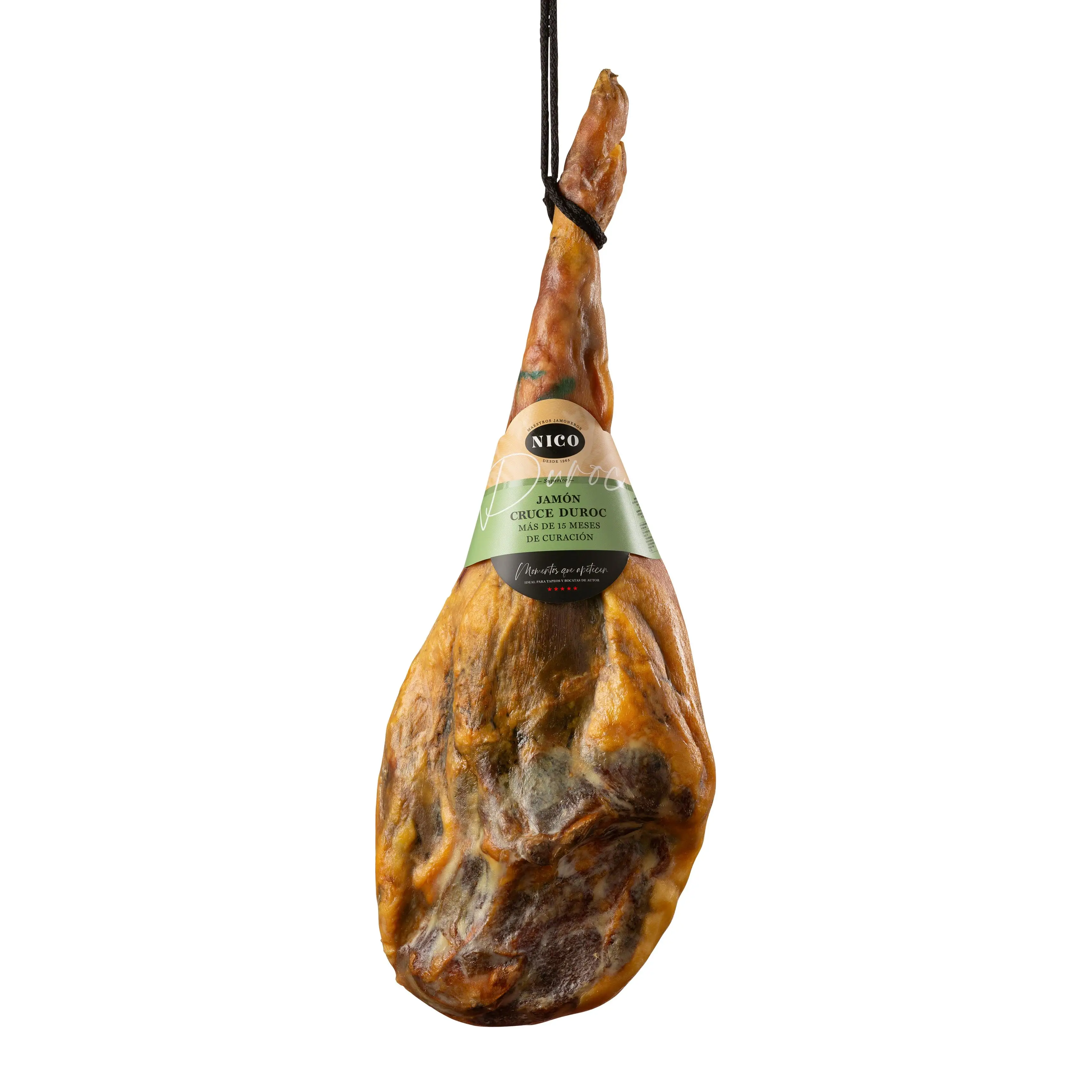 Nico Jamones NICO - Jamón Cruce Duroc 6,5 y 7,5 Kg - Curación de Más de 14 Meses - Auténtico Sabor - Sin Gluten y Sin Lactosa - Calidad y Precio Accesible