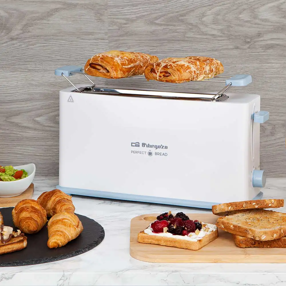 Orbegozo to 4014 long slot toaster, quick stop, crumb tray, warms buns, 7 toasting levels, 850 w