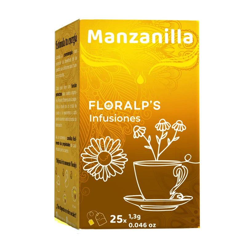 FLORALP'S Infusión MANZANILLA 25 Sobres | Relajante y Digestiva | 100% Manzanilla