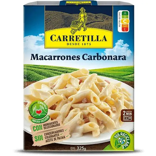 CARRETILLA Macarrones Carbonara 10 Unidades de 325 G