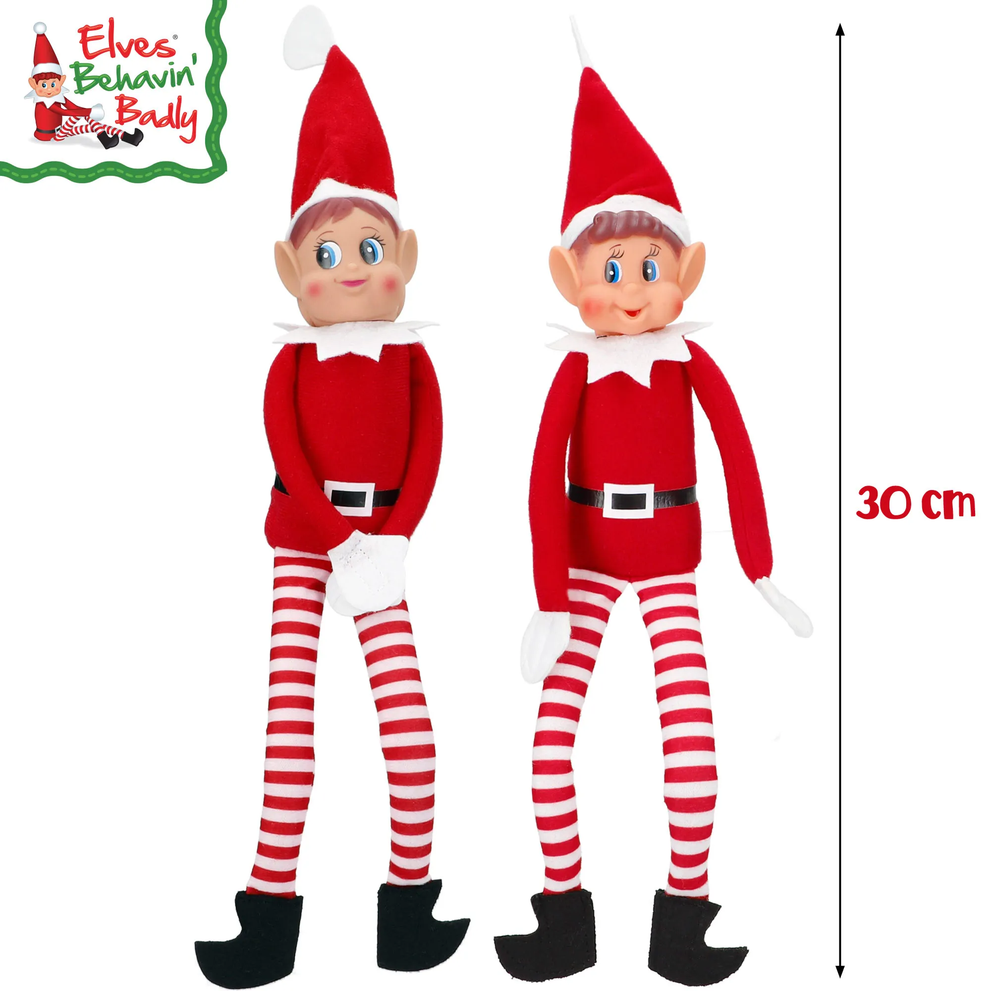 Colorbaby - elves behavin badly - set of 2 30cm elf plush toys with soft body and vinyl head for children - gift of 1 accessory #2