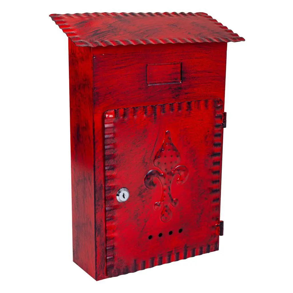 Buzon De Hierro Pintado De Rojo 11x27x37cm, El mejor complemento para tu hogar