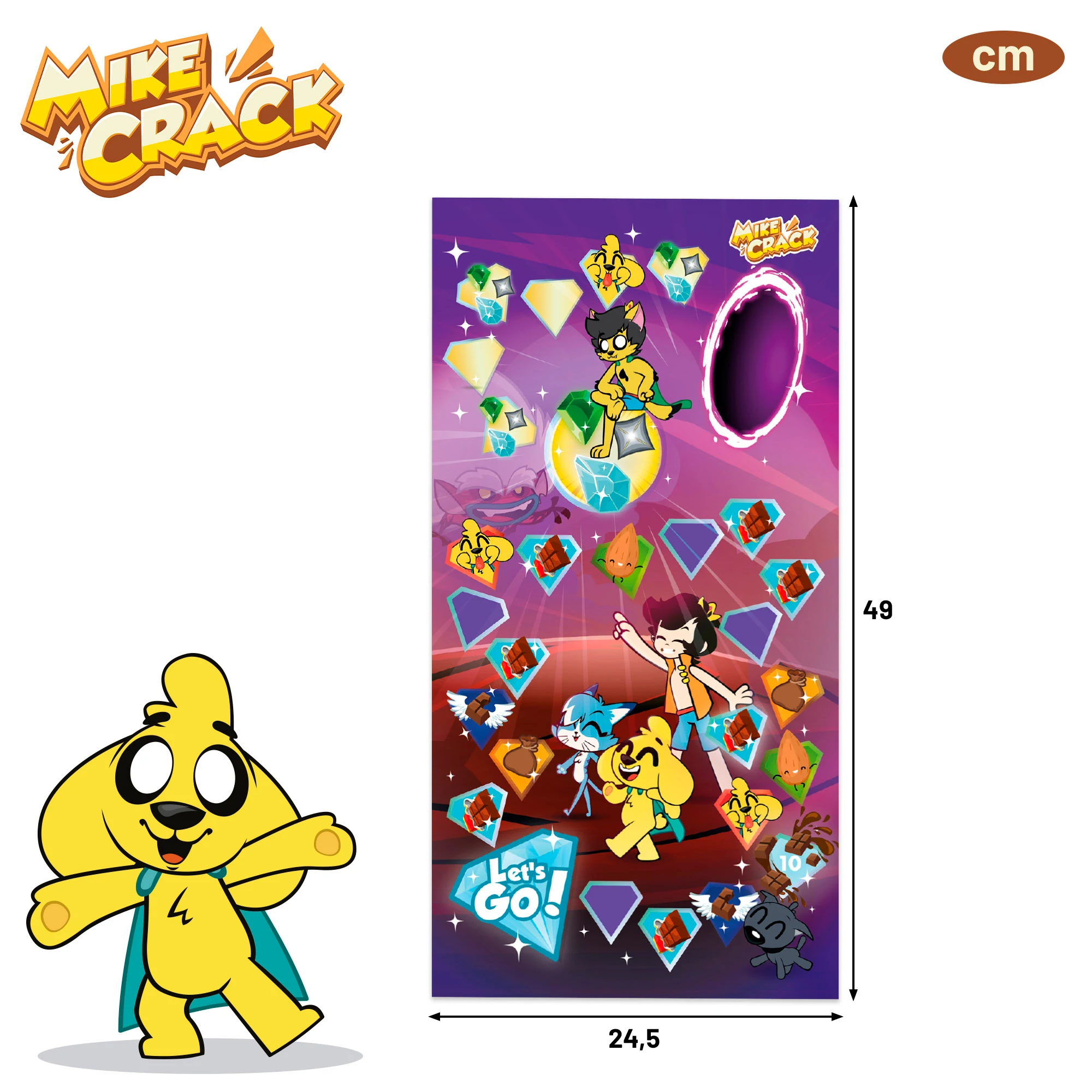 Mikecrack Official Board Game "Los Cristales Legendarios" for 2-4 Players, Easy to Learn Adventure Game for Ages 6+, Includes Board, Markers, Spinner, Challenges, and Figures, Ideal for Family Fun and Social Interaction.