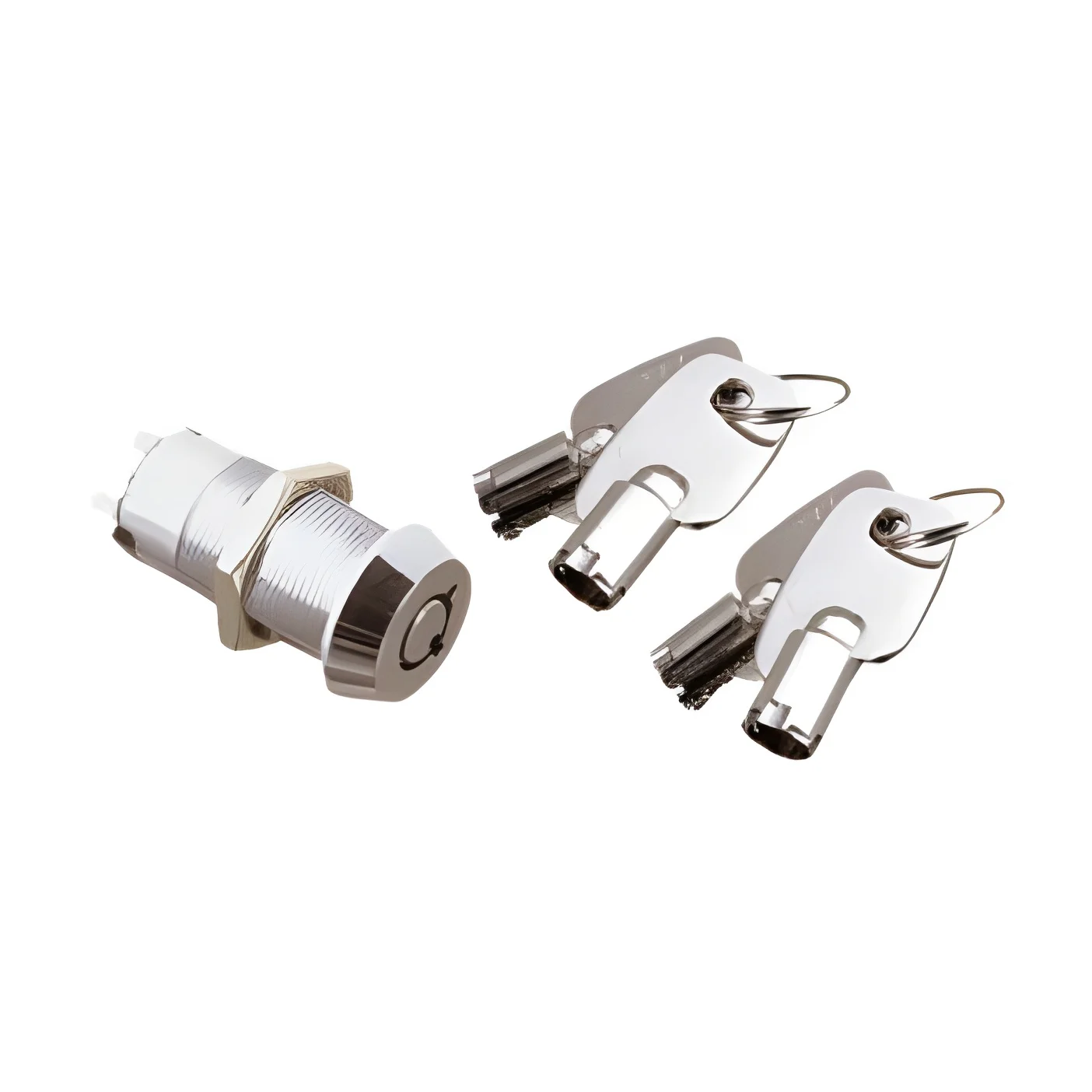 Electro Dh Cerradura Tubular 2 Posiciones ON-OFF con 4 Llaves y Acabado Plateado