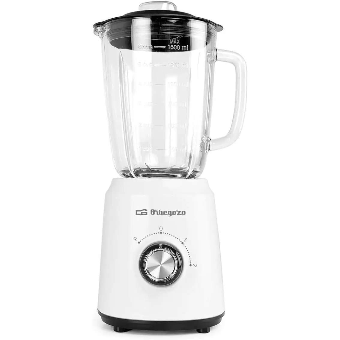 Orbegozo BV 5035 - Batidora Vaso, Capacidad 1.5 L, Cuchilla Acero Inox, 2 Velocidades, Turbo, 500 W