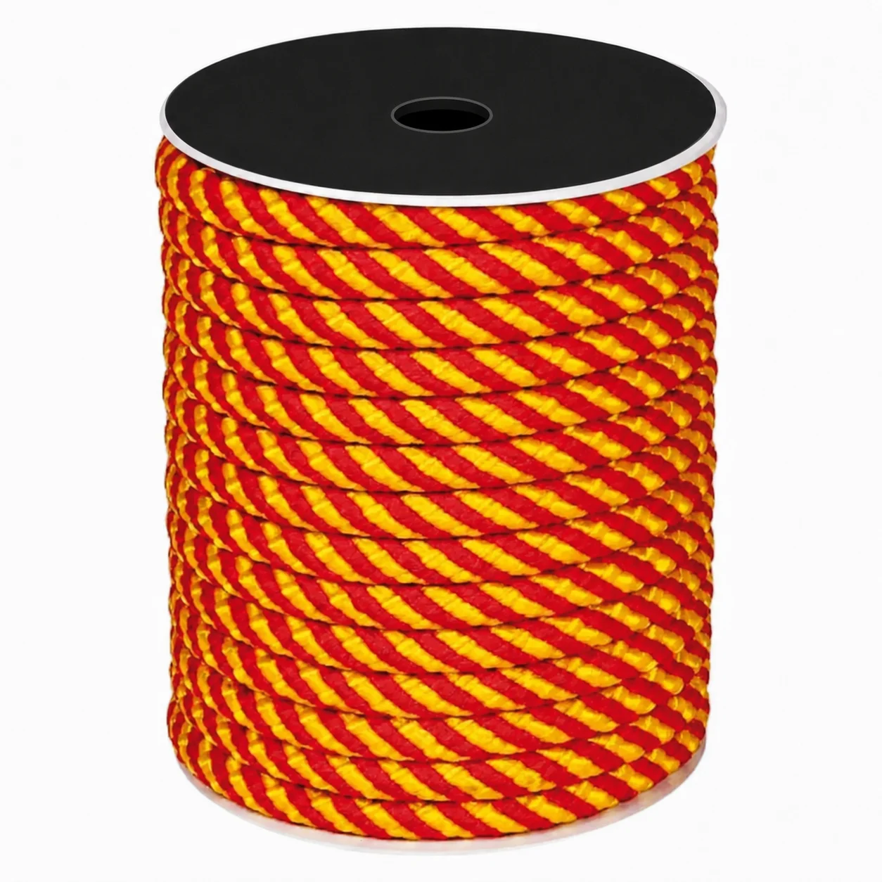 Cuerda España 14mm. trenzada bicolor rojo y amarillo. Polipropileno 100% | Longitud a elegir | Suministros Castro