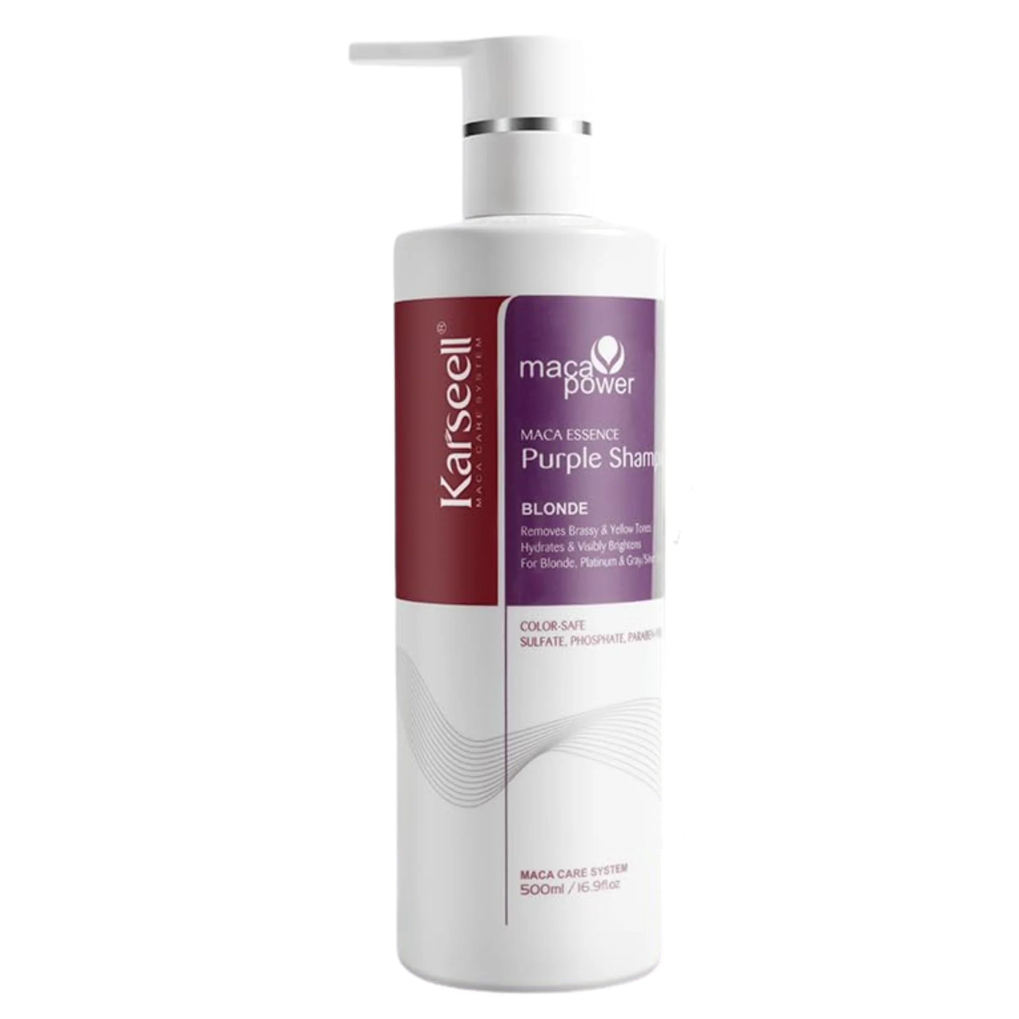 KARSEELL Champú Violeta para Cabello Rubio, Gris o Decolorado Champú Morado Neutraliza Tonos Amarillos y Naranjas Limpieza Suave Hidratante Matizante Alisado Reparación Cabello Teñido Sin Sulfatos Sin