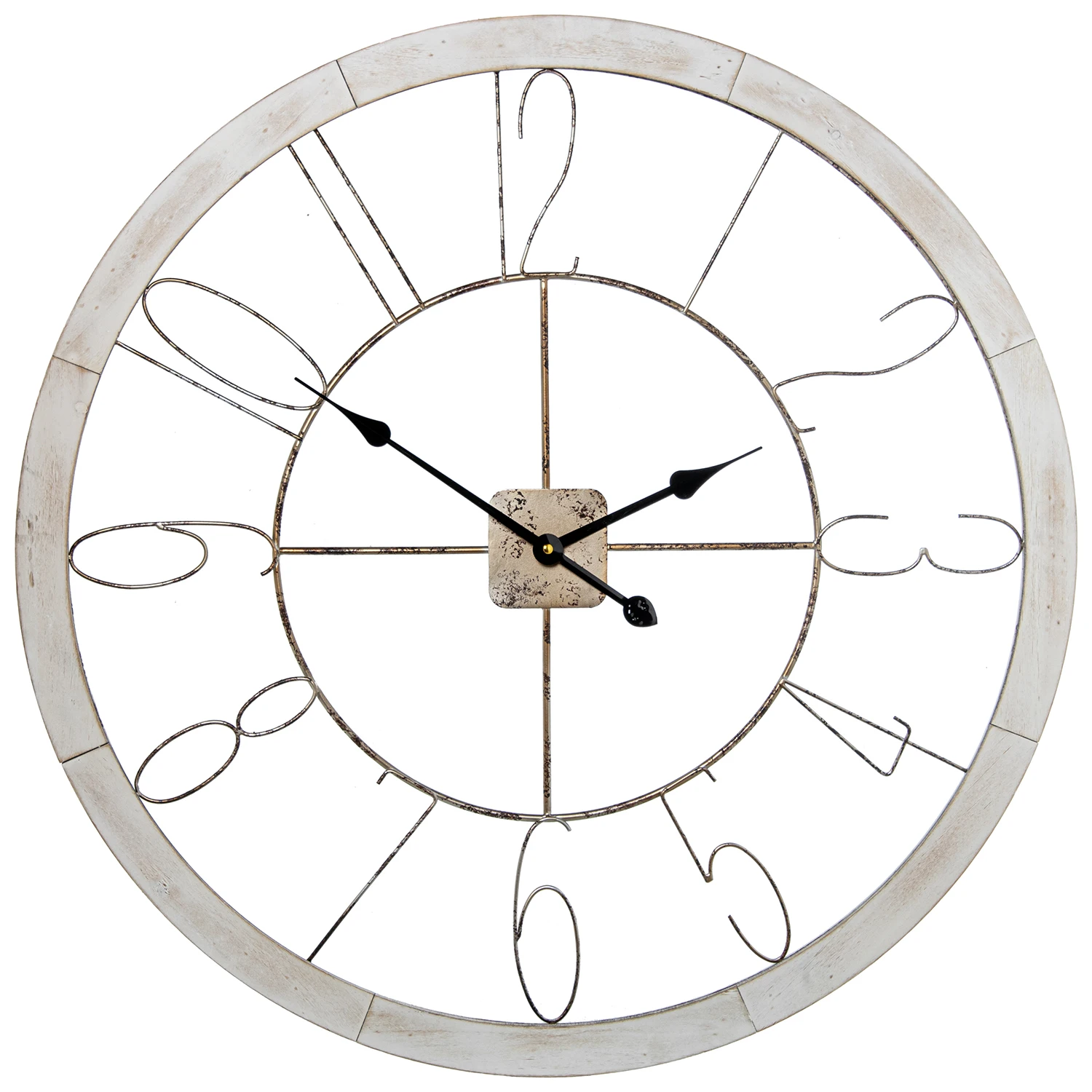 Reloj pared madera 80cm manecillas de aluminio 80x4, 5cm pila: 1xaa no inclui