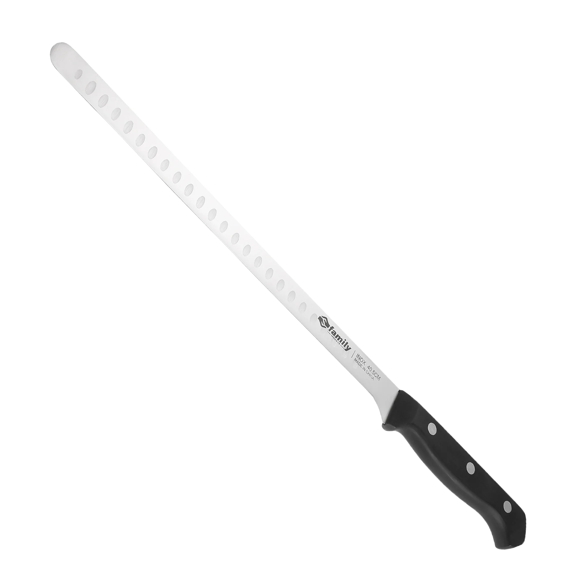 Wishes POM professional honeycomb ham knife | 40.5 cm | Stainless steel | Ergonomic POM handle | Round tip