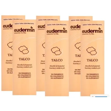 Talco en polvo Eudermin. Pack Ahorro 6 x 200g