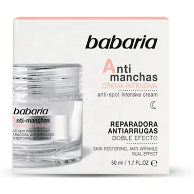 Crema cuidado facial anti manchas y reparadora antiarrugas noche 50ml. Babaria