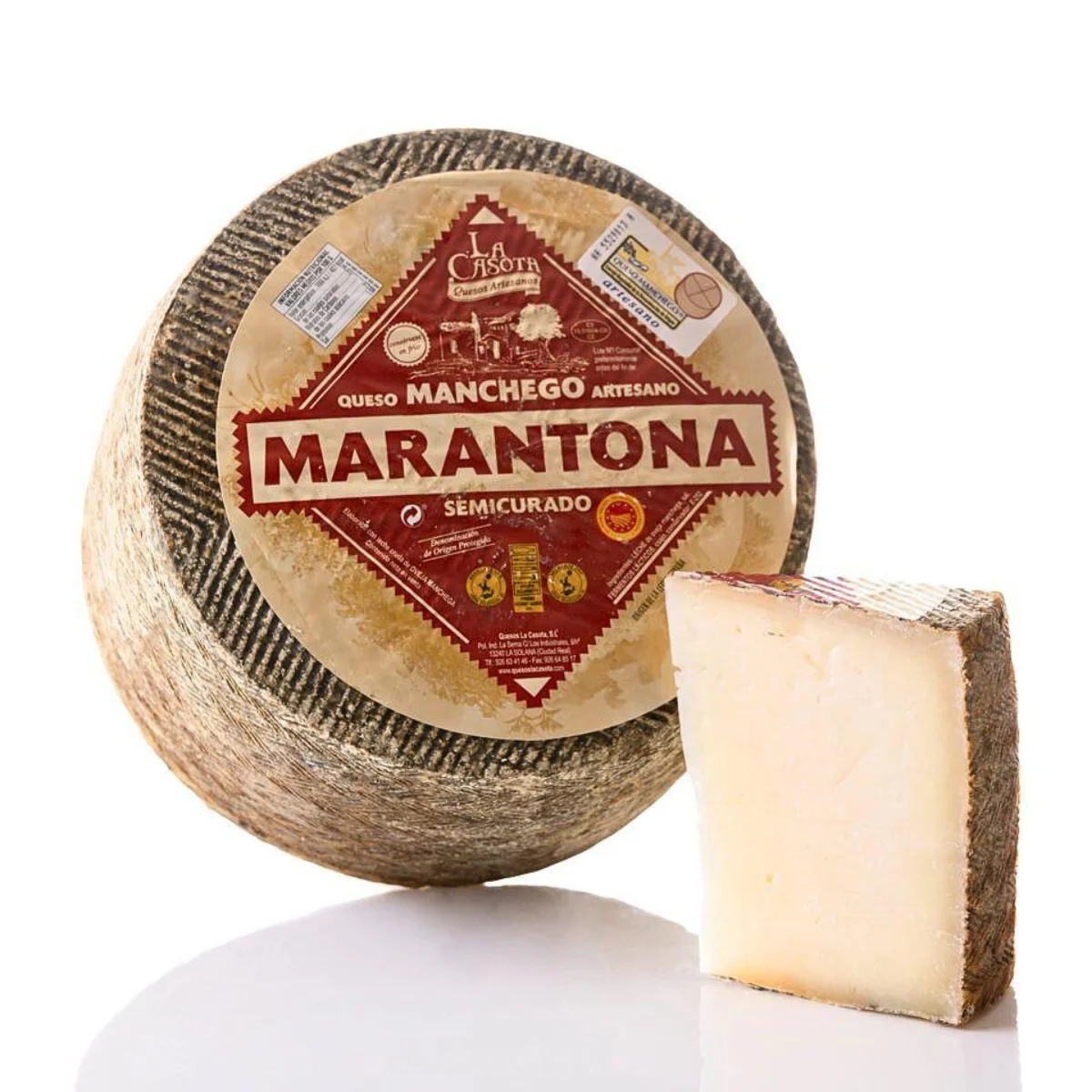 Semi-cured manchego cheese d.o.p. (piece 1.1kg approx.) |   Soft flavor and tradition of la mancha - (marantona)