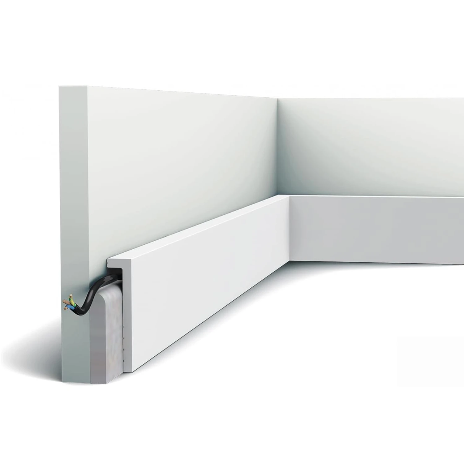 Ledkia Moldura Rodapié Pasacables 2m Edge Blanco