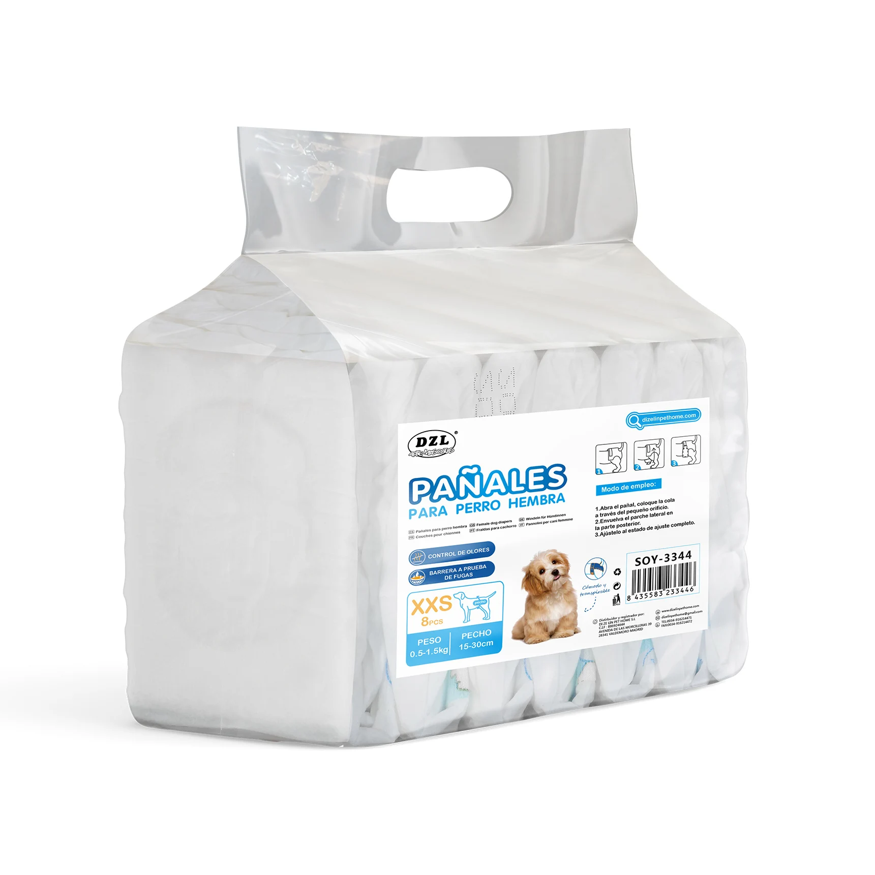 DZL dog nappies female odor control barriers leak proof