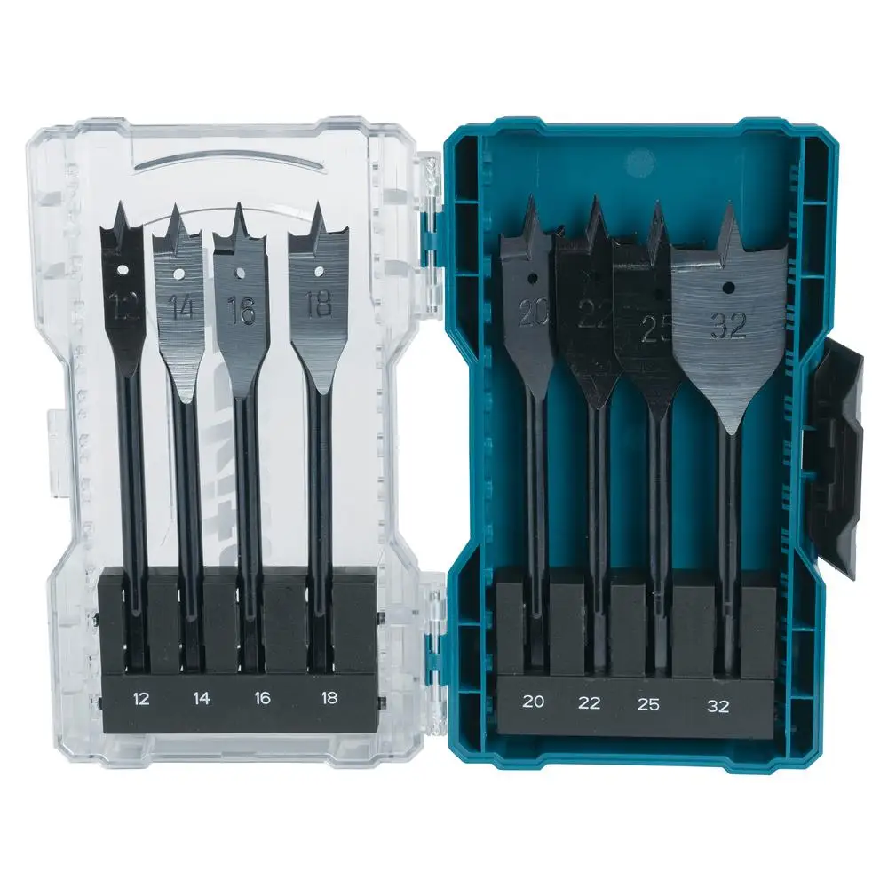 MAKITA E-08698 - Estuche de brocas de pala para madera 12-14-16-18-20-22-25-32 mm 8pcs