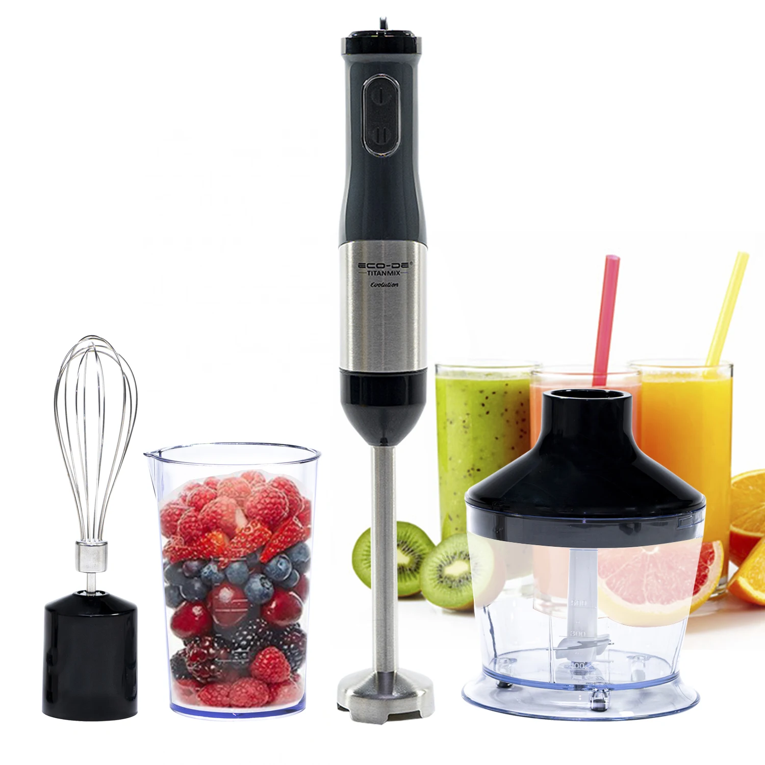 Frullatore a immersione Eco-De Titanmix, Frullatore a stelo, Lame in titanio (Tianmix Evolution) ECO-445 Eco-De