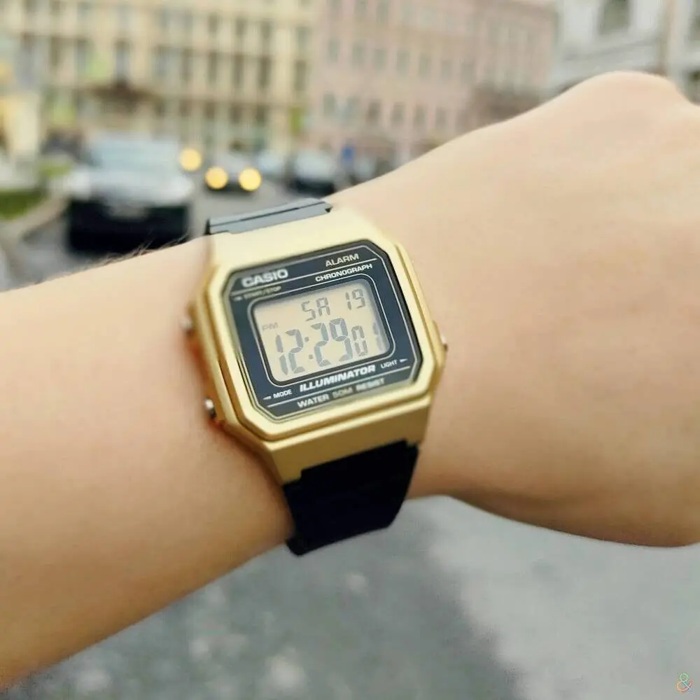 Casio w-217hm-9avef unisex digital watch |   Retro style, led light, stopwatch and water resistance