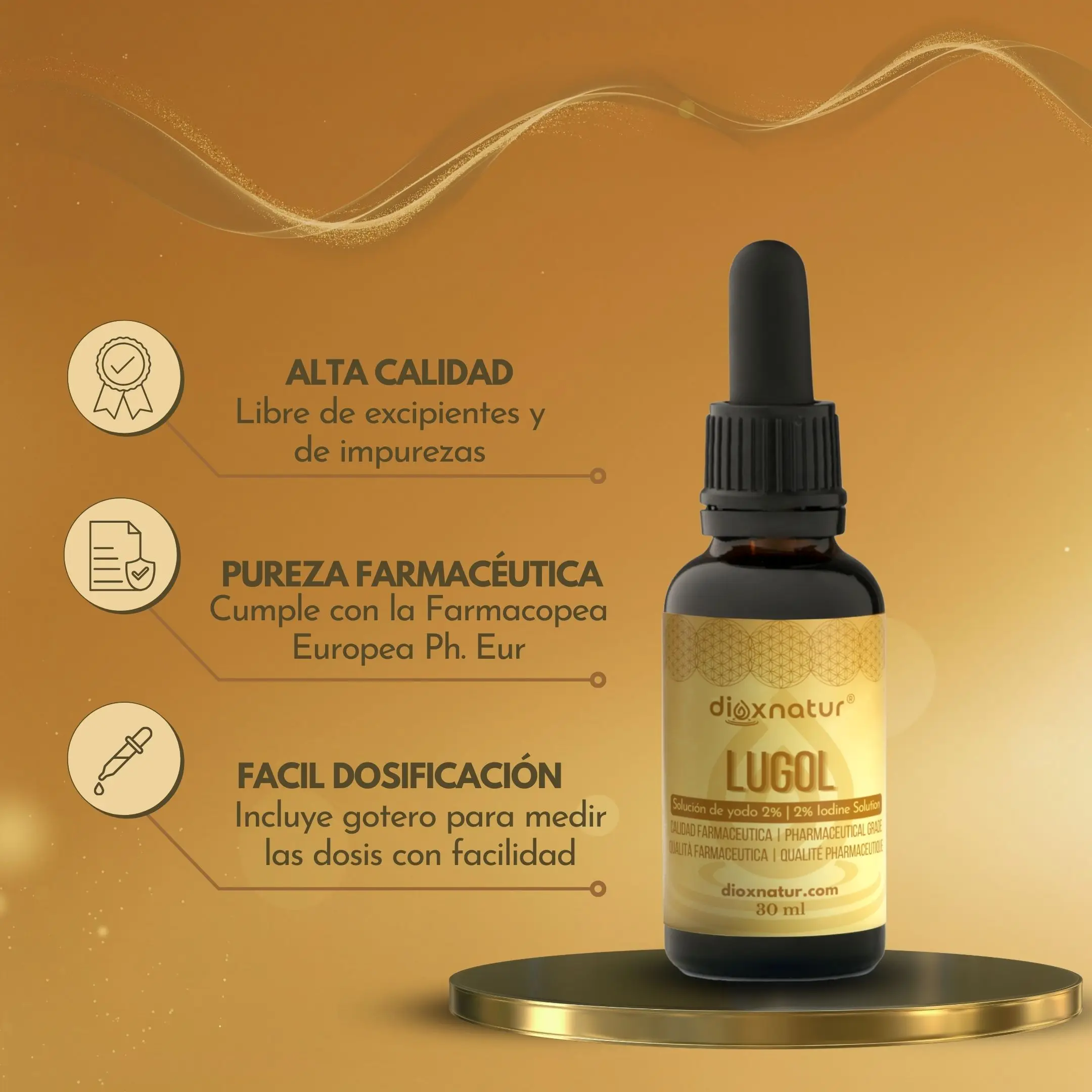 Dioxnatur ®   Lugol solution 2% pharmaceutical quality 30ml |   Potassium iodide and iodide with precise measuring pipette
