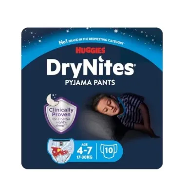 Drynites child diapers huggies 4-7 years (17-30 kg) 10 units