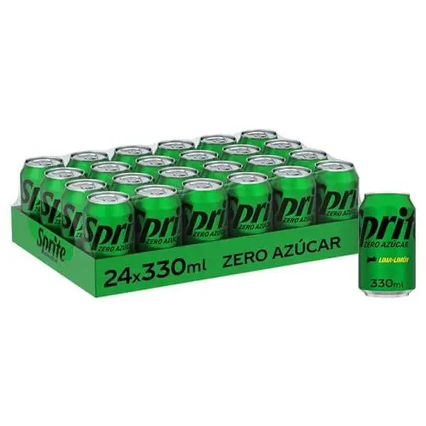 SPRITE ZERO AZUCAR Nacional Sabor Original, Refresco de SPRITE LIMA-LIMON ZERO AZUCAR - Pack de 24 Latas 330 ml Sabor AUTENTICO Garantizado