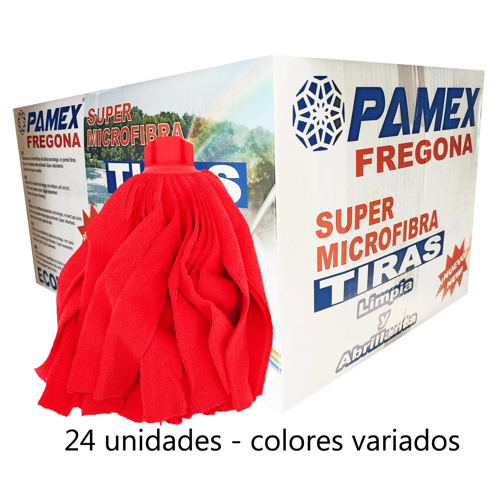 FREGONA TIRAS MICROFIBRA PAMEX 24 unidades Mix colores