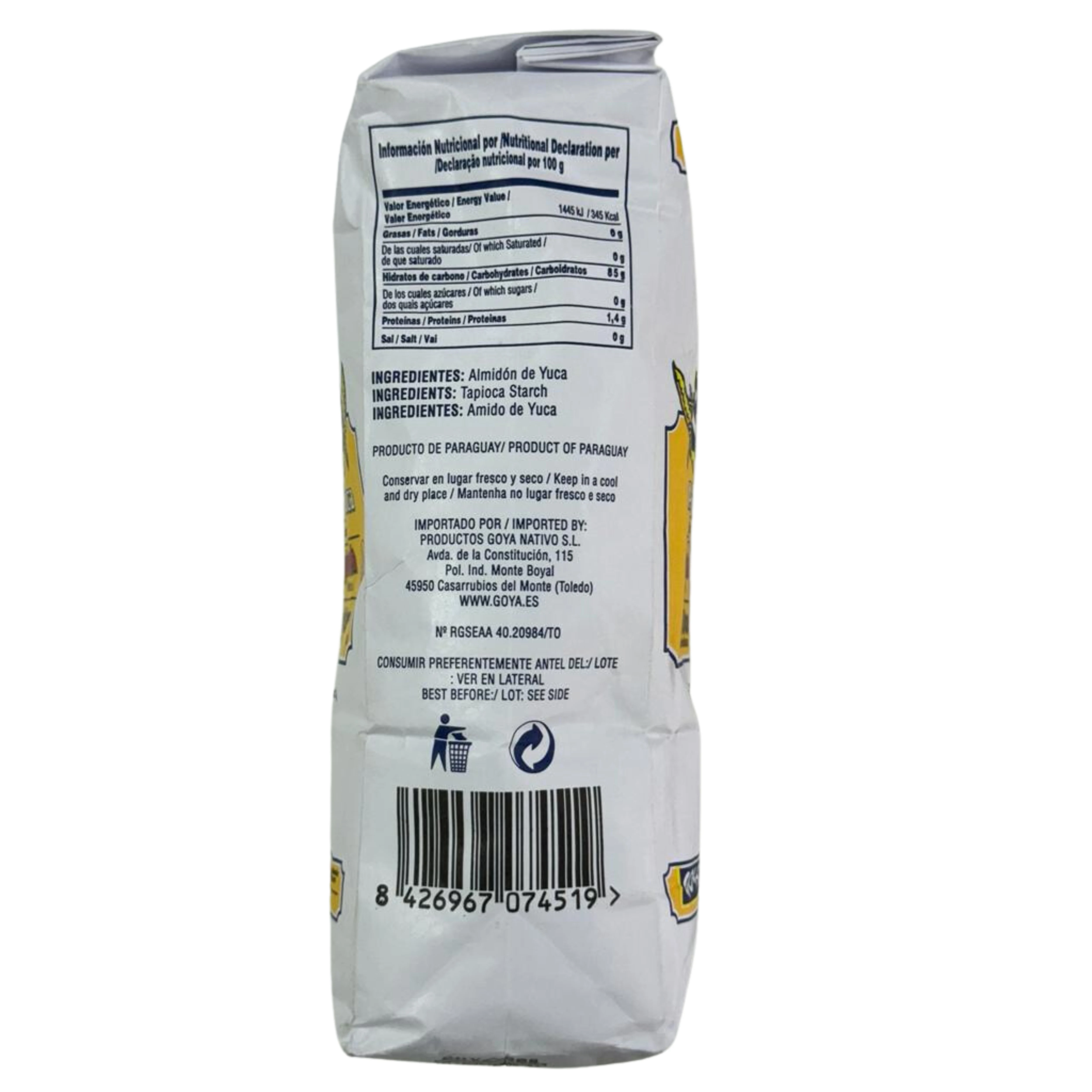 Yuca tapioca starch.paraguay.goya 1kg dulce