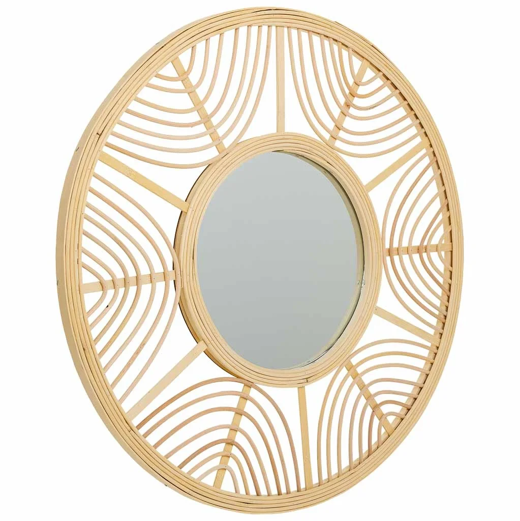 Wonderlust Deco - Espejo de ratán y bambú marrón d55,5x2 Marrón D55,5x2h cm
