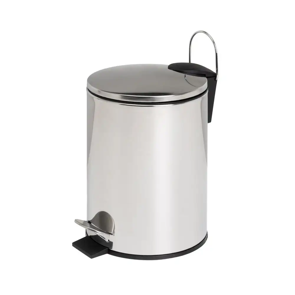 Papelera para el baño con pedal cilíndrica mate de metal de 3 litros Lola Home