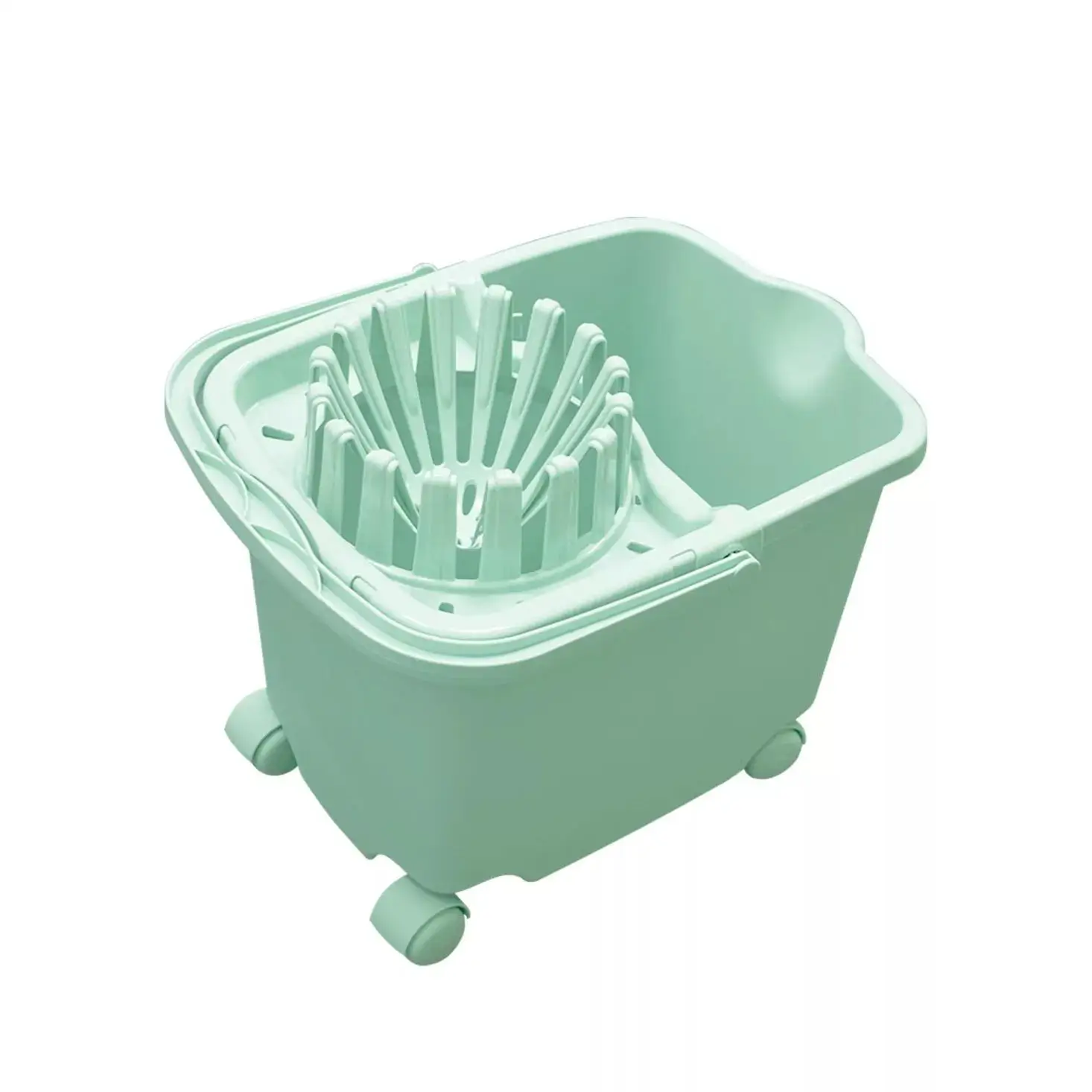 UD - Cubo de fregona 15L con ruedas, cubo rectangular con escurridor fácil, cubo de limpieza para suelo hogar y uso profesional 29×40×32 cm