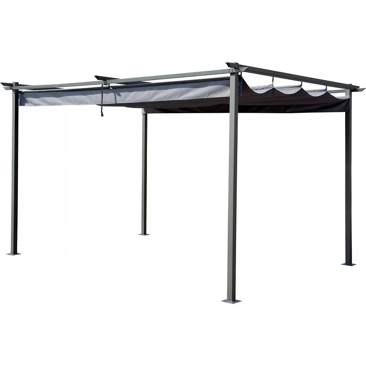 Pérgola con techo retráctil - 3 x 4 m - Gris
