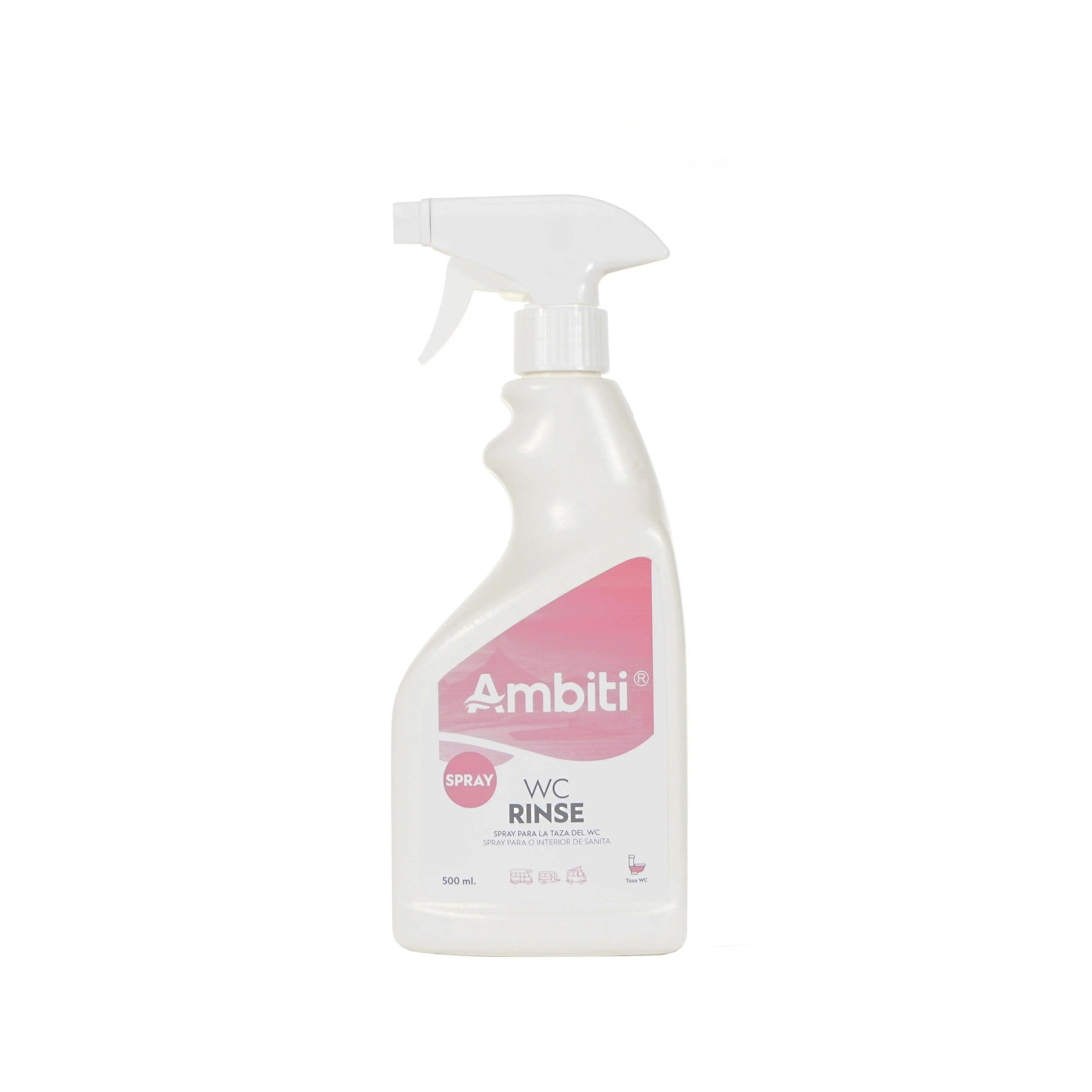AMBITI- Rinse  Spray  Aditivo para Desinfectar la Taza del WC  Autocaravanas y Campers   Volumen 500 ml  Fragancia Piña Colada