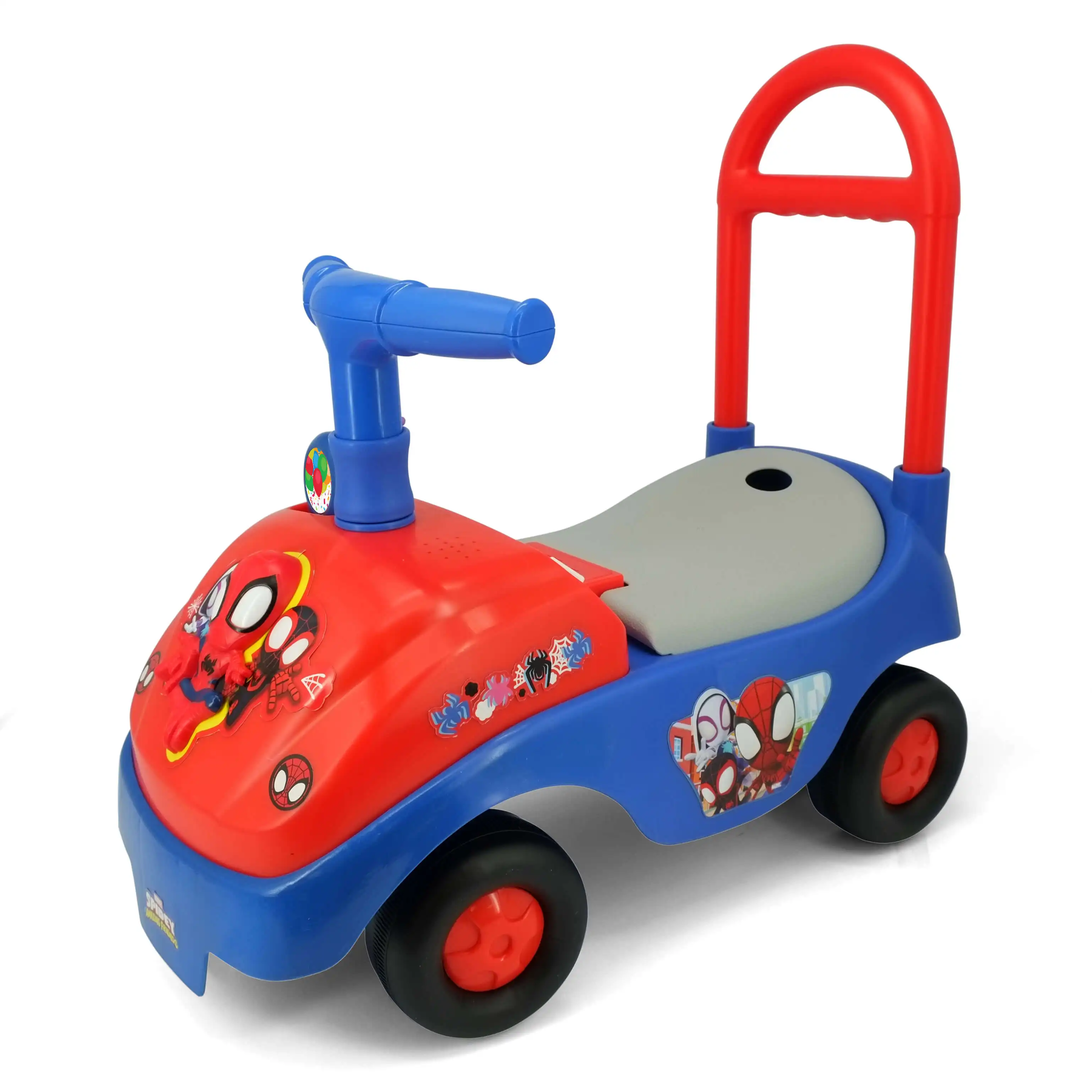 Injusa Correpasillos Infantil Spidey | Coche Niño Niña 12-36 Meses con Luces | Sonidos | Maletero | Asa de empuje