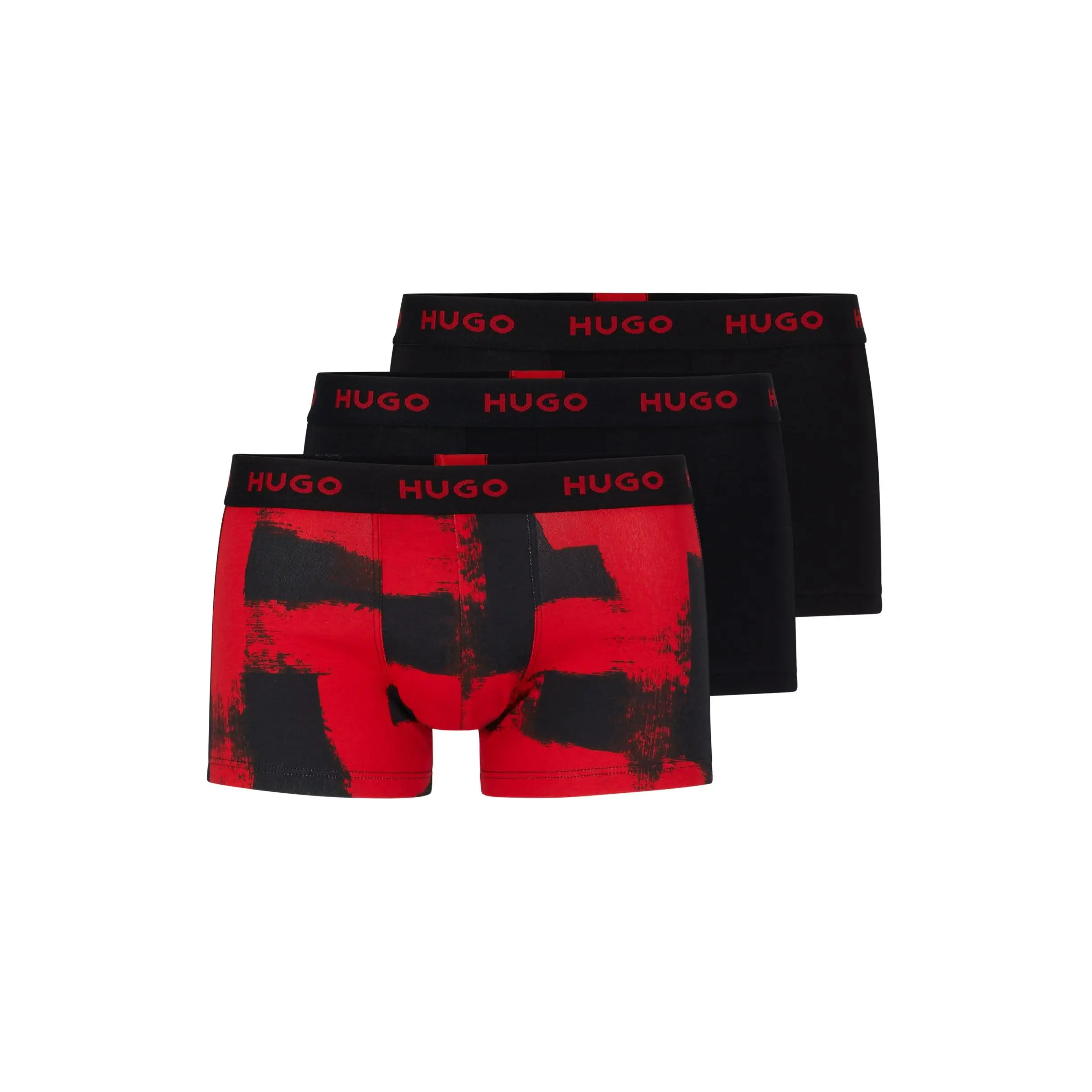 Hugo Boss -3 Pack- Design Cotton Stretch boxer (black, red fantasy and black)