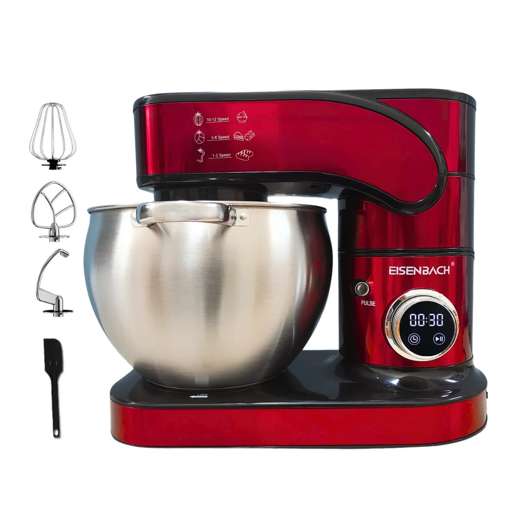 Batidora Amasadora 12 L - 12 Velocidades, Motor Potente 2800W - Accesorios Incluidos para amasar, batir y mezclar - Bol de 12L en Acero Inoxidable - Pantalla Táctil LED