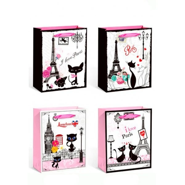 Lote de 20 Bolsas de Regalo Papel Parisina - Bolsas de papel de regalo Medidas: 18 x 23 x 10cm