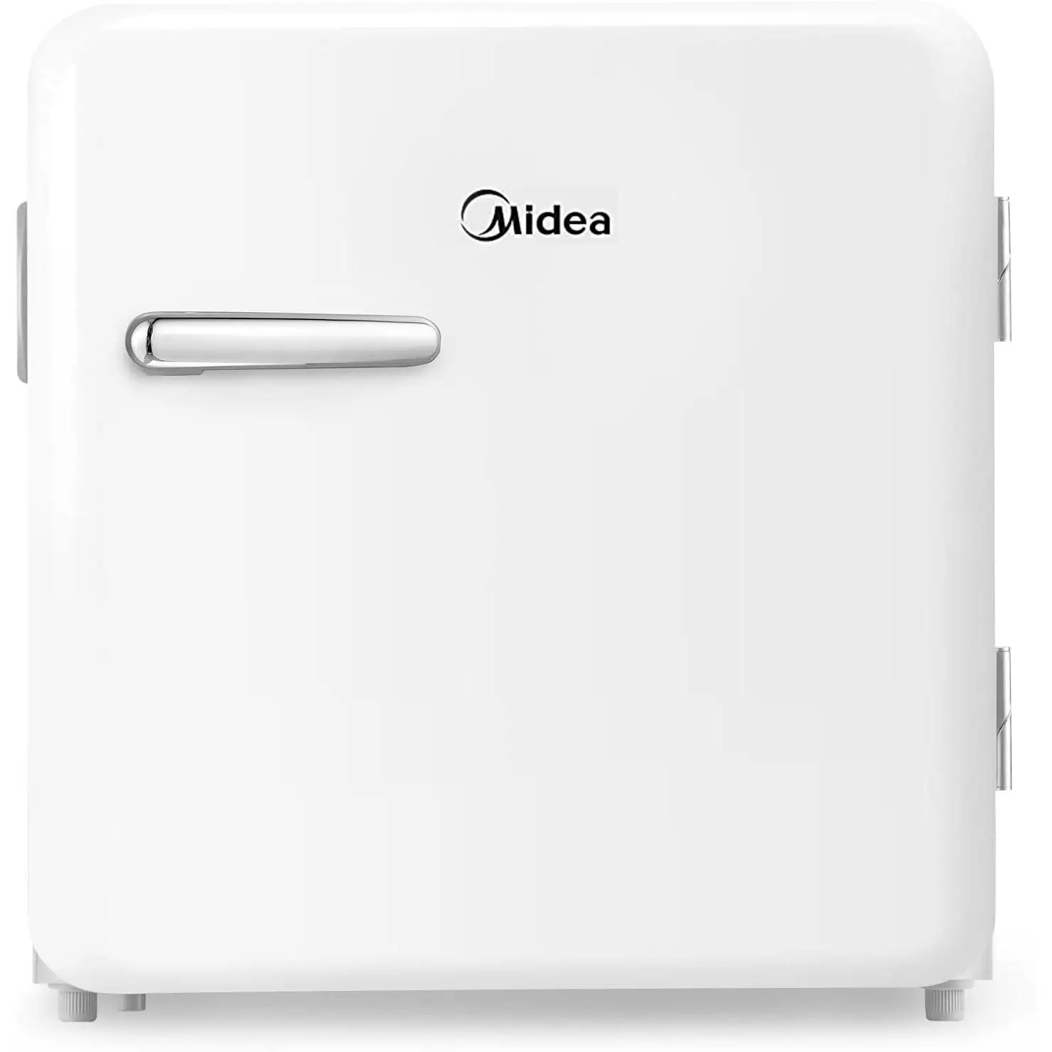 MIDEA Nevera pequeña 43L bajo consumo sin congelador - Mini bar frigorífico pequeño retro vintage para la habitación / caravana /camping - Mini nevera blanca silenciosa 39 Db