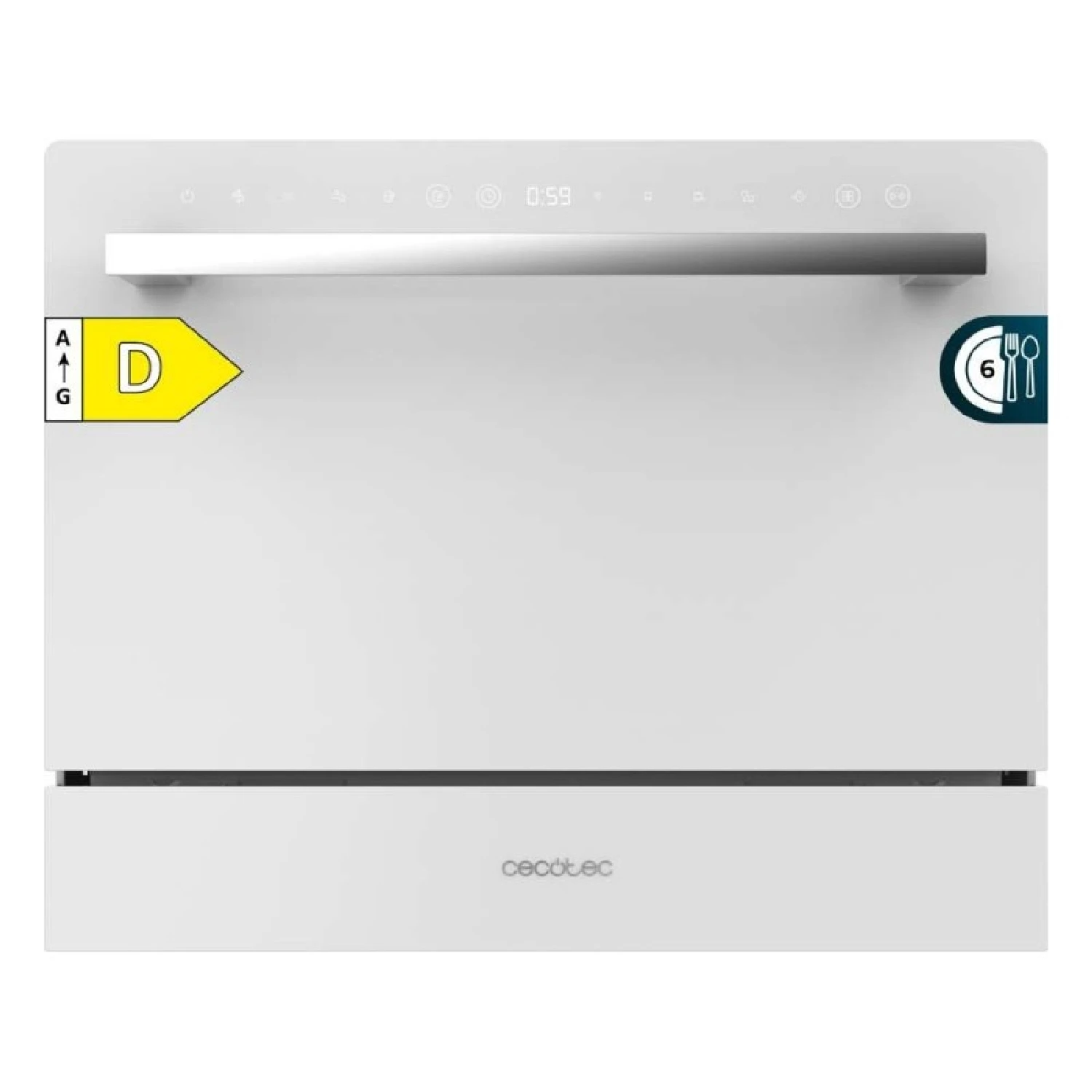Cecotec Lavavajillas 6 cubiertos Bolero Aguazero 2400 White Glass