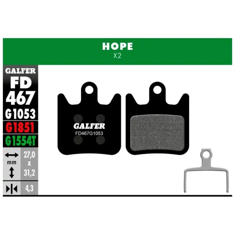 GALFER | Pastillas De Freno Standard Compatible Hope  FD467G1053  - Idóneas para todo tipo de condiciones