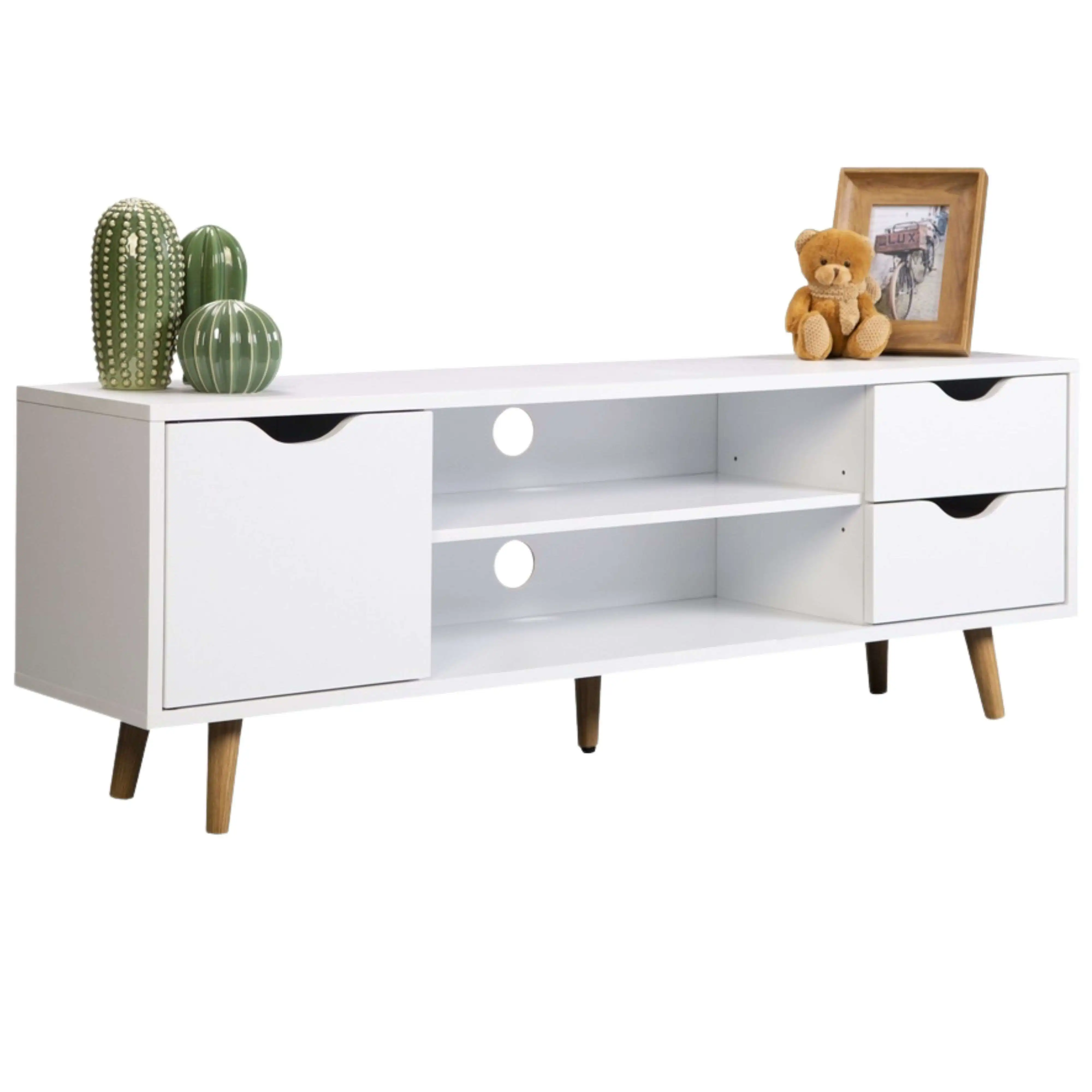 Miroytengo Mueble de TV Fiano en color blanco 120x41x28 cm