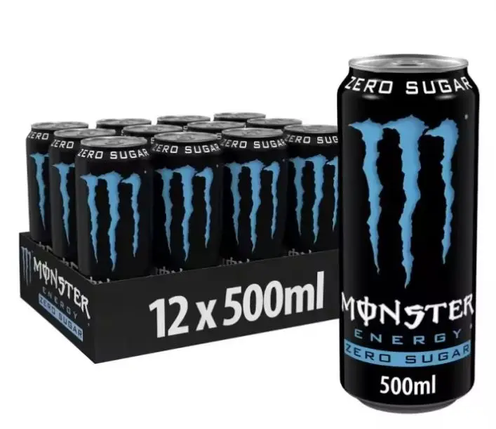 National monster energy zero sugar - absolutely zero- pack 12 or 24 cans 50cl - energy drink (national-spain)