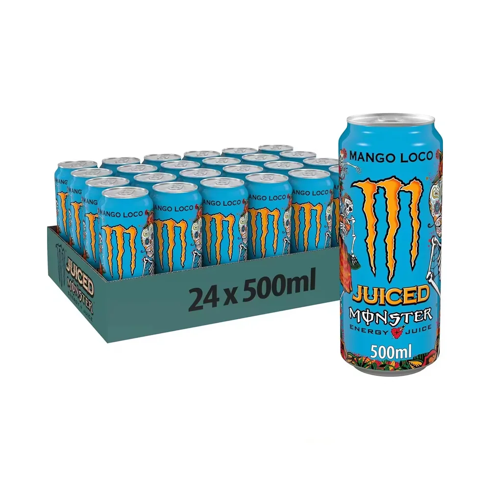 Monster ultra white sugar-free energy drink, crazy mango energy drink, original energy drink, 24*500 ml
