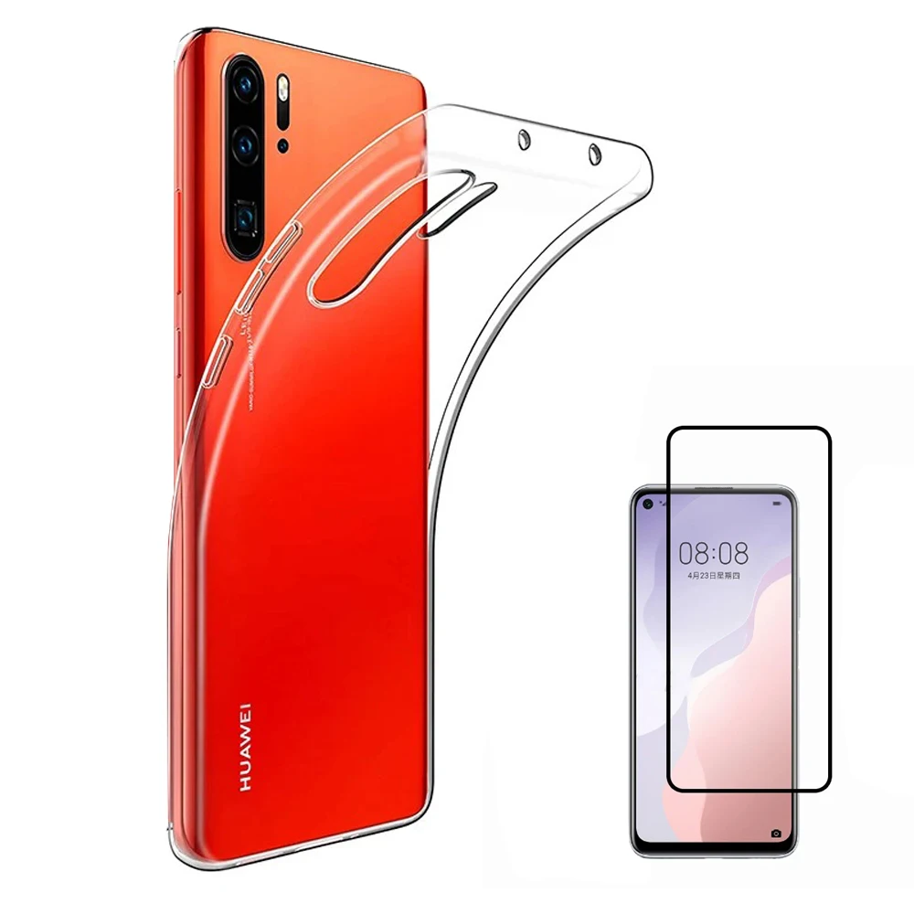 Funda Transparente de TPU Para Huawei P20 P30 P40 Lite Pro Protección Completa con Ajuste Perfecto, Diseño Ultra Delgado y Flexible Antirayones + Protector De Pantalla Opcional