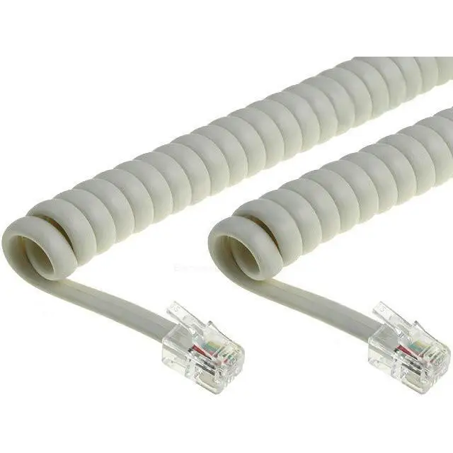Cable Telefono RJ09 4P4C Espiral  2m Color Marfil 2190