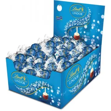 Lindt Lindor in Bulk - Boxes of 500g or 2 kg - Lindor White, Lindor Negro, Milk, Pistachio, Hazelnut, Caramel... Spherical White Chocolate Chocolates with a Slightly Crispy Exterior and a Creamy Filling. Each Unit Is Individually Wrapped.