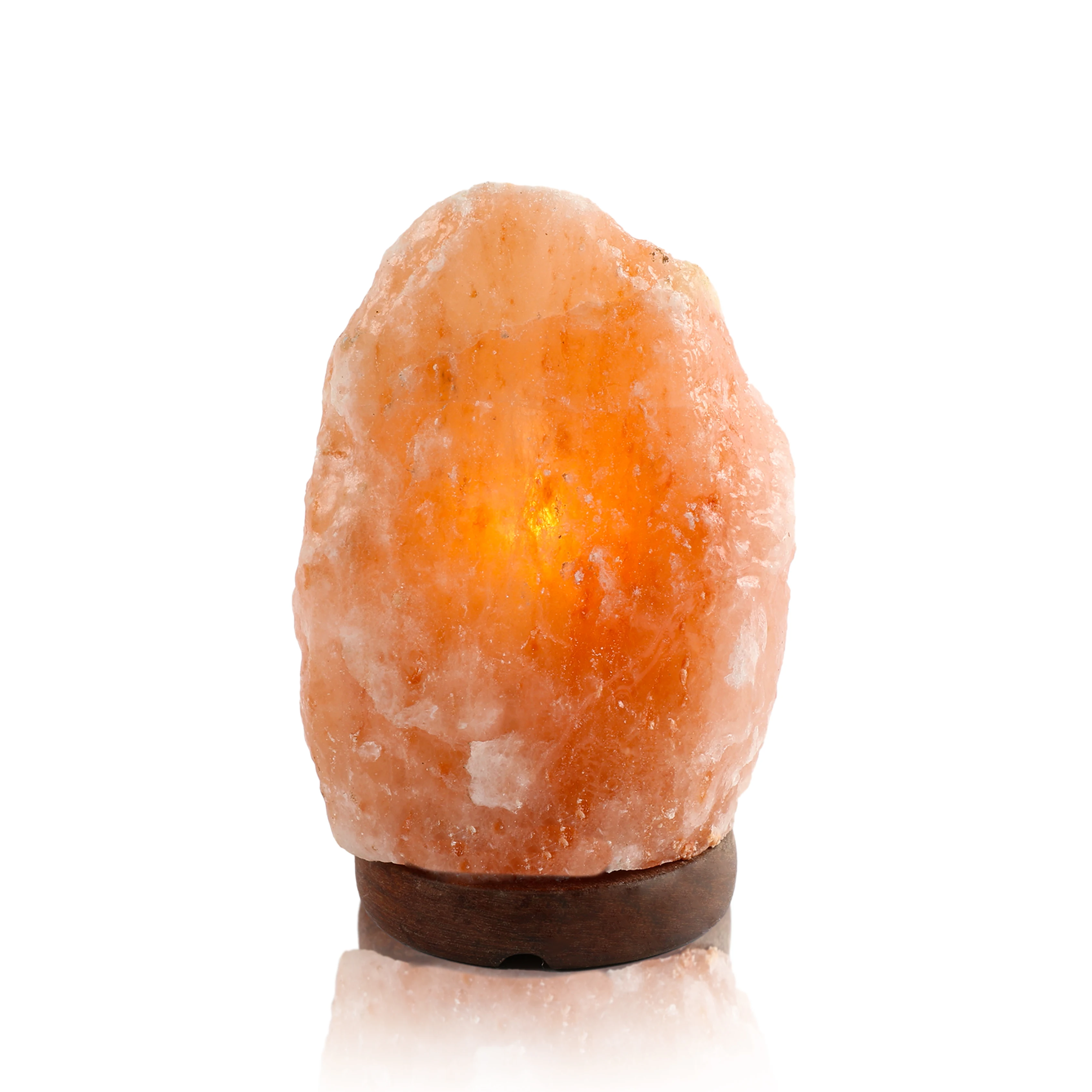 DEKORA SOUL Natural 100% Himalayan salt lamp with wooden Base and bulb included-available in various measures for a relaxing and healthy environment