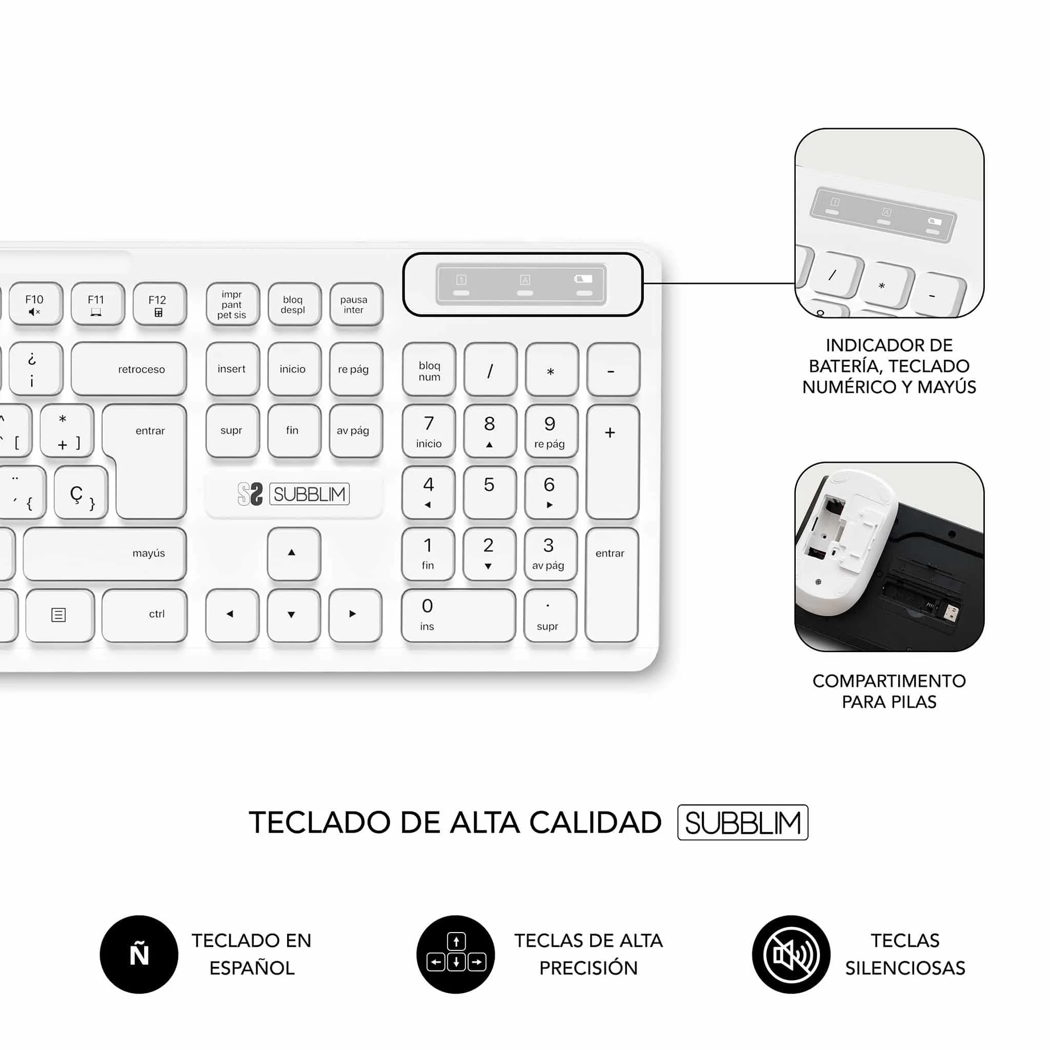 Keyboard with mouse combo business slim silent wireless