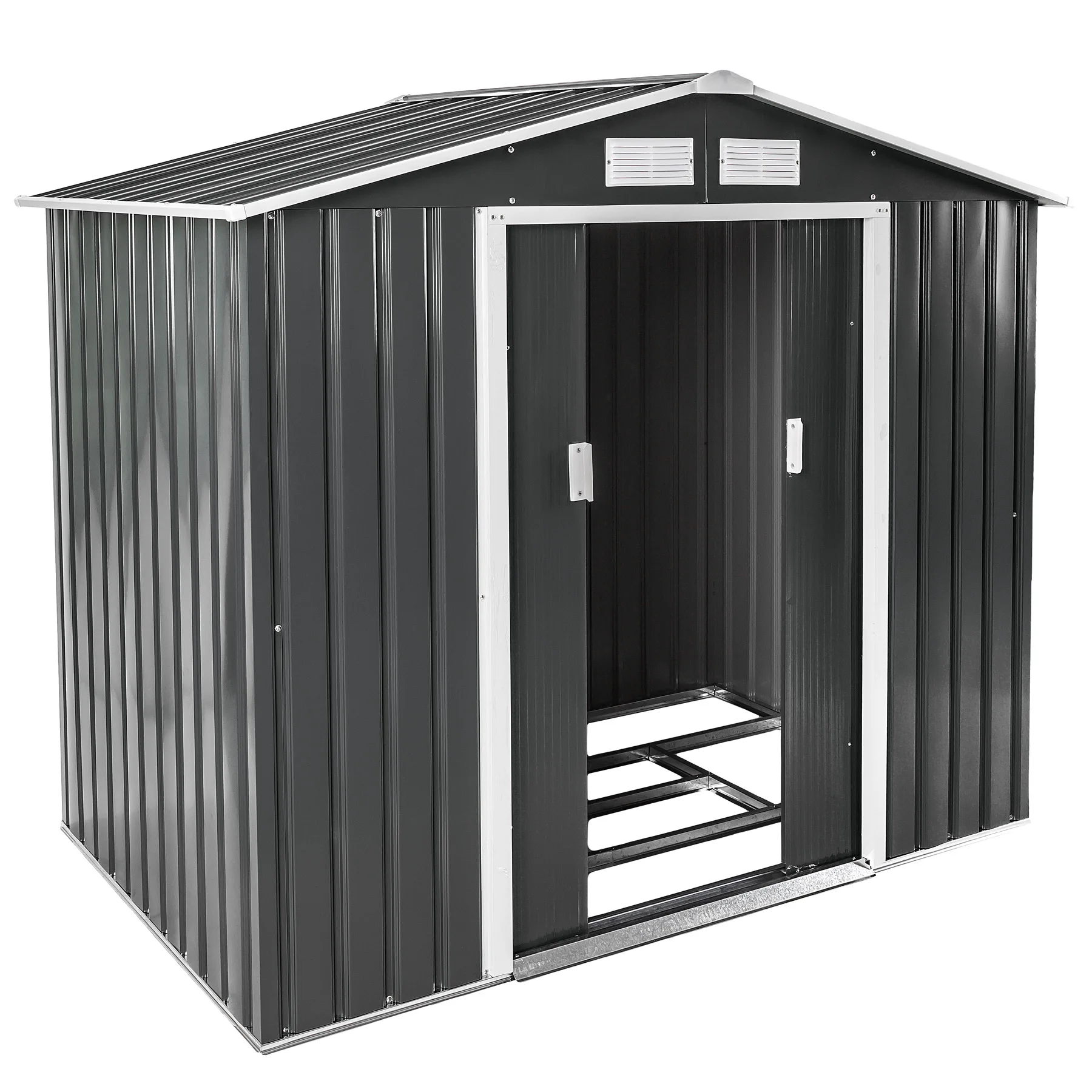 Tectake-garden shed | Lacquered and galvanized steel sheet | Enclosed space for storing a multitude of utensils and furniture | Simple and timeless design