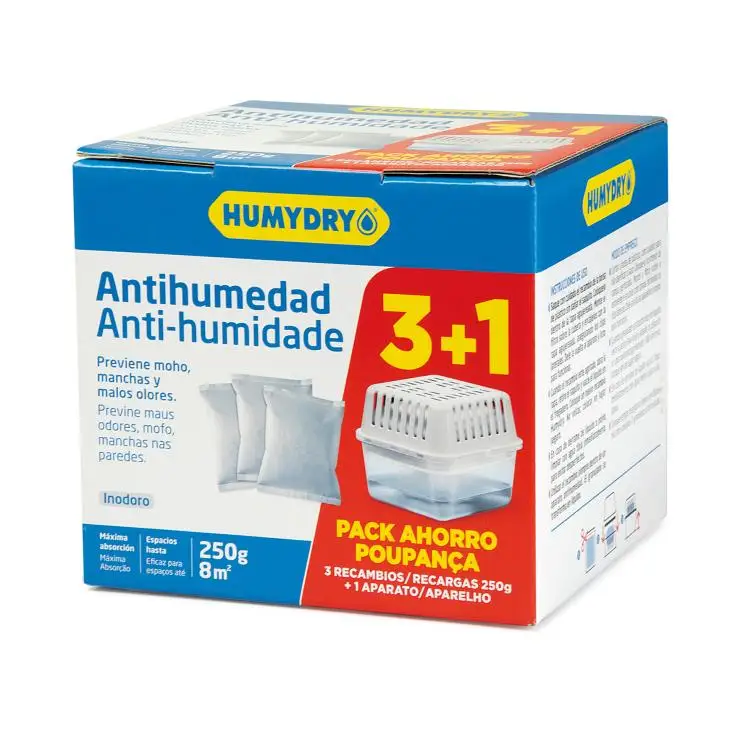 HUMYDRY Antihumedad Recambio Absorbe Humedad - Pack 3+1 Gratis 450 g